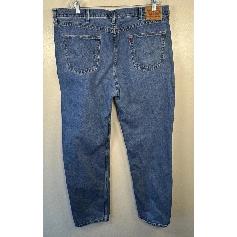Levis 550 Jeans Mens 42x36 Blue Relaxed Fit Tapered Leg Denim‎ Y2K Style - Picture 2 of 8